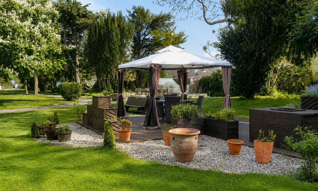 Landscaped and well-maintained gardens for summer activities and enjoying scenic landscapes at Littleport Grange