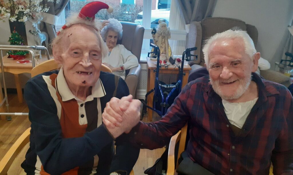 Astbury Lodge Residents enjoying the elf themed party
