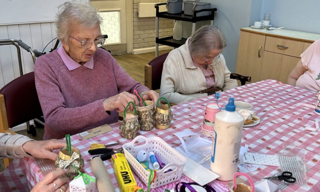 Crossways residents made lanterns for Christmas