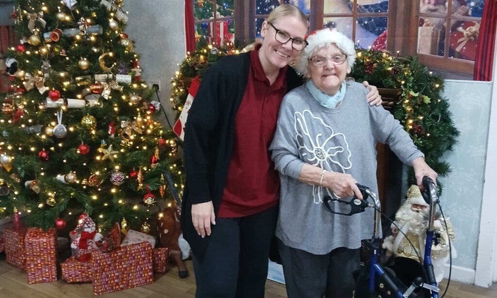 Holcroft Grange Christmas fayre with residents, staff, and festive stalls