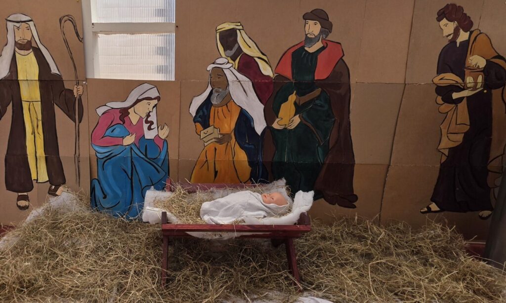 Residents at Ideal Care Home made nativity display for Christmas