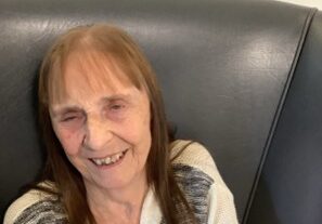 Resident Joy sharing her experience of life at Abbeywell Court.